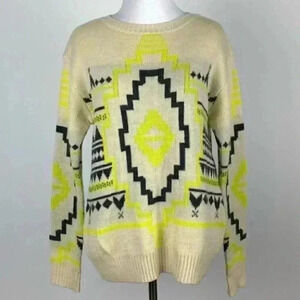 Forever 21 womens sweater sz S neon tribal print